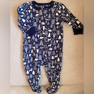 Old Navy Christmas zip up footed PJ’s